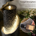 35.4" H Indoor Water Fountain Water Feature Outdoor for Garden, Patio, Deck Decorations, Yard, Porch, Office with Lights Spiral Water Fall Fountains Outside Home Art Decor