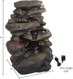 Go Yard Stone Waterfall Fountain with LED Lights