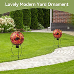 Lily's Home Metal Gazing Ball Stand for 8-10 inch Metal and Glass Garden Gazing Globes. Black.