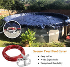 Pool Cover Cable and Winch - 100CW Heavy-Duty Pool Cover Cable and Ratchet for Securing Above Ground Swimming Pool Covers