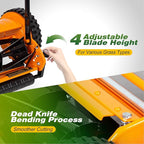 Walensee 16-Inch 5-Blade Push Reel Lawn Mower, Cordless Manual Reel Lawn Mower Walk-Behind Steel Lawn Mowers with Removable 7.9-Gallon Grass Catcher, Sponge Grip, 4-Position Cutting Height Adjustment