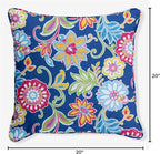 BrylaneHome 20" Square Throw Pillow - Patio & Outdoor - Water, Stain & Fade Resistant - Granada