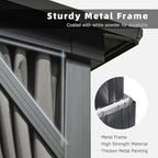 Domi Hardtop Gazebo 10x12FT, Aluminum Outdoor Gazebo with Galvanized Steel Double Roof Canopy, Curtains and Netting Included, Metal Gazebo Permanent Pavilion for Patio, Lawn, Garden, Gray