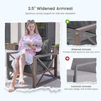 UDPATIO 4 Piece Faux Wood Aluminum Patio Furniture Set 7 Seats Modern Outdoor Furniture Patio Conversation Sets with Coffee Table for Balcony, Backyard, 600D Waterproof Cover Included, Dark Grey