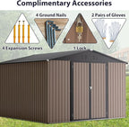 10' x 10' Metal Storage Shed for Ourdoor, Steel Yard Shed with Design of Lockable Doors, Utility and Tool Storage for Garden, Backyard, Patio, Outside use