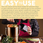 EPICA Countertop Compost Bin Kitchen | 1.3 Gallon | Odorless Composting Bin with Carbon Filters | Indoor Compost Bin with Lid | Stainless Steel Kitchen Composter for Food Scraps & Waste Recycling