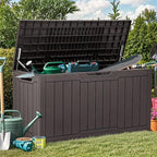 YITAHOME 80 Gallon Resin Deck Box, Weather Resistant Outdoor Storage Box, Lockable Indoor Outdoor Storage for Supplies and Essentials, Dark Brown