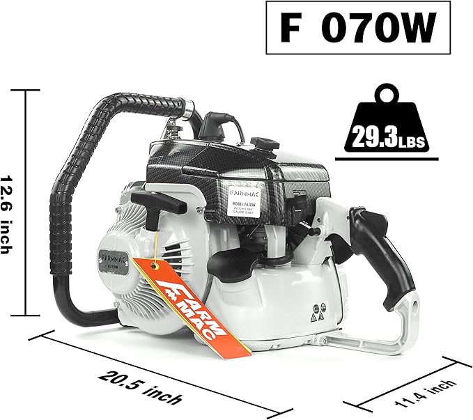 FARMMAC F070W Gas Chainsaw Powerhead, NEOTEC Chainsaw 105cc 2-Cycle Gasoline Power Chain Saws, 4.8KW 6.4HP Fit for 36 and 42 inch Bar, All Parts Compatible with MS070 090 Neotec NS8105 without Bar