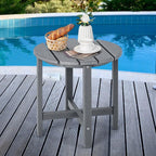 Tangkula Round Outdoor Side Table, 18 Inch Weather Resistant HDPE Adirondack Table, Outdoor Indoor Chairside End Tables, Patio Side Table for Lawn Garden Balcony Backyard, Easy Assembly (2, Gray)