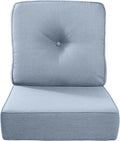 Luxury 22x24/22x25 6-Inch Outdoor Cushions - Water Repellent 1 Set Zippered Patio Chair Cushion for Wicker Dining Rocking Swivel Chairs Loveseat Couch Sectional Sofa - Baby Blue
