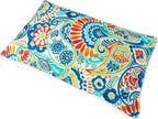 Magpie Fabrics Set of 2 Lumbar Throw Pillow with Insert 12x20 Inch, Outdoor Rectangular Waterproof Home Decorative Toss Cushion for Patio Garden Car Office - Paisley Multi