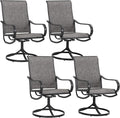 Sophia & William Patio Chairs Patio Dining Chairs Set of 4 Swivel Patio Chairs Textilene High Back Support 300lbs for Lawn Garden Backyard Weather Resistant-Black Metal Frame
