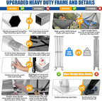HOTEEL 10x15 Pop up Canopy Tent for Parties, Heavy Duty Easy Setup Tent with 4 Sidewalls, Outdoor Commercial Instant Gazebo for Wedding Event, with Roller Bag & Sand Bags, Grey(Hexagonal Frame)