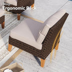 GREEN PARTY 9 Pieces Wicker Patio Furniture Set, All-Weather Outdoor Rattan Half-Moon Curved Patio Sectional Sofa Conversation Set 9 Seats for Garden, Backyard, 2 x Ottomans