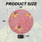 Gazing Ball 8 Inch Bee Glass Mosaic Garden Globe Outdoor Gazing Globe Yard Ornament for Garden Yard Home Lawn Outdoor Decoration Gift for Women (Not Solar Powered)