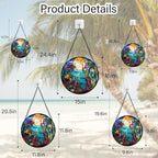 Stained Glass Window Hanging - Blue Ocean World Small Fish Coral Sun Catcher for Door Garden Home Decor Sea Suncatcher Christmas Mother's Day Birthday Gifts for Women Men Mom Nana 6.3 in