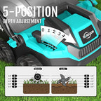 14-Inch Lawn Scarifier and Dethatcher, Powerful 13-Amp Electric Tool with 10.5 Gal Collection Bag, Adjustable Depth Settings & Safety Lock System