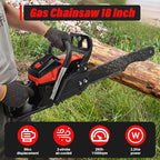 Gas Chainsaw 18 Inch, 58CC 2 Stroke Gas Powered Chainsaw, Single Cylinder Air-cooled Petrol Chain Saws Gas for Cutting Wood Outdoor Garden Farm Home