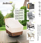Outdoor Chair Covers 2 Pack, (30W x34D x38H inches)100% Waterproof Heavy Duty Patio Furniture Covers ,Outdoor Furniture Covers Waterproof for Patio Chair Covers,Beige&brown