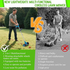 Weed Wacker Cordless Adjustable Weed Eaters 3 in 1 Electric String Trimmer Lawn with Two Battery with Charger Comes with Multiple Blades for Yard,Green,Garden(Blue)
