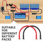 LEESKY 4 AWG Battery Cables 4 Gauge 1 Feet Pure Copper Battery Inverter Cables 3/8 Inch Terminals for Golf Cart, Power Inverter, Solar, RV, Marine