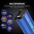VOLTWORKS 24 Volt 2000W Pure Sine Wave Power Inverter 24V DC to 110V 120V AC and Hardwire Block with LCD Display Remote Controller Compatible with Lithium Battery for Off-Grid Solar RV Car Truck Boat