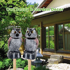 BobbleHead Owl Decoys Sculpture to Scare Birds Away, 3-Pack 8.3" Fake Owl Plastic Scarecrow Bird Deterrent, Natural Enemy Repellent, Garden Decor Statues for outside, Patio, Lawn, Yard Decoration