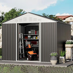 6x4.9 FT Outdoor Storage Shed - Metal Storage Shed for Garden Backyard Steel Outdoor Shed with Updated Frame Structure for Patio Lawn Metal Tool Shed