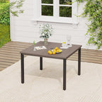 VICLLAX 5 Pieces Outdoor Dining Set, Patio Furniture Set of 4 Patio Swivel Dining Chairs and Square Patio Table, Grey Chairs & Antique Grey Tabletop
