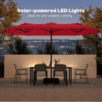 13FT Double Sided Patio Umbrella with LED Lighted