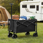 DUMOS Collapsible Wagon with Wheels, 176 lbs Wagons Carts Foldable Wagon Cart with Flexible Handle, Lightweight Portable Folding Utility Grocery Shopping Cart for Grocery Sports Garden Camping