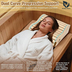 2025 Upgraded Handmade Cedar Sauna Headrest with 4 Non-Slip Pads, Sauna Accessory, Ergonomic Neck Support, Modern Sauna Neck Rest for Infrared Saunas, Handcrafted Relaxation Wood Pillows, Head Pillow