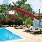 HOTIME10ft Patio Umbrella Cantilever Umbrella - Upgrade and Intensify - with 360 Rotation and 5 Angles Adjustment - Aluminum Offset Pool Umbrella Square Outdoor Umbrellas for Patio Garden Deck