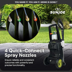 Sun Joe Electric Pressure Power Washer w/ 4 Nozzles & Foam Cannon, 2200 PSI (PWMA Certified), 1.1 GPM, 14.9-Amp Motor - Heavy-Duty Cleaning Machine for Patios, Decks, & Sidewalks, SPX3000-XT XTREAM