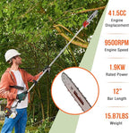 41.5cc Gas Hedge Trimmer Weed Eater 5 in 1 Multi Functional Trimming Tools Gas Weed Wacker Pole Saw for Tree Trimming Brush Cutter String Trimmer Lawn Edger