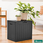 YITAHOME 31 Gallon Outdoor Storage Deck Box, Waterproof Resin Package Delivery and Storage Box with Lockable Lid for Patio Furniture Cushions, Pool Accessories, Garden Tools, Black