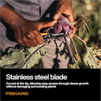Fiskars Folding Knife for Produce Harvesting, Foldable Gardening Hand Tool with Ergonomic Design