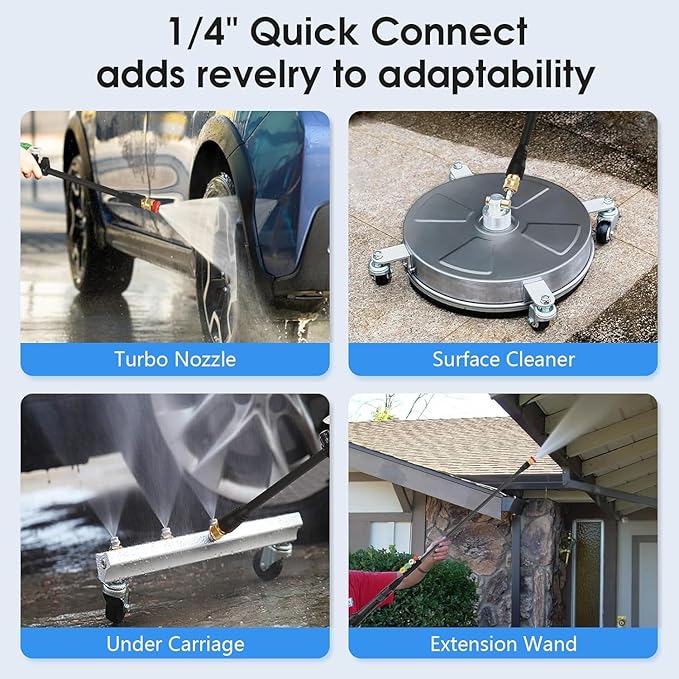 Pressure Cleaner 5000 PSI,2.8 GPM Power Cleaner with Foam Cannon,Portable Cleaner with 33ft Hose Reel,4 Nozzle Tips,and Soap Bottle for Cars/Home/Driveways/Patios/Decks/Fences(Light Green)
