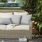 LVTXIII Outdoor Throw Pillows 20x20 Patio Waterproof Square Pillows with Piping Fade Resistant Accent Pillow for Spring Summer Garden Decoration, Set of 2, Strip Grey