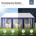 MFSTUDIO 16'x20' Party Tent, Outdoor Heavy Duty Party Tents with Removable Sidewalls, Large Canopy Tent Shelter for Outdoor Events Wedding Birthday, Blue
