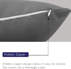 idee-home Outdoor Pillows with Inserts Included, Patio Outside Square Pillows Waterproof Set of 2, 18 x 18 inch Dark Grey