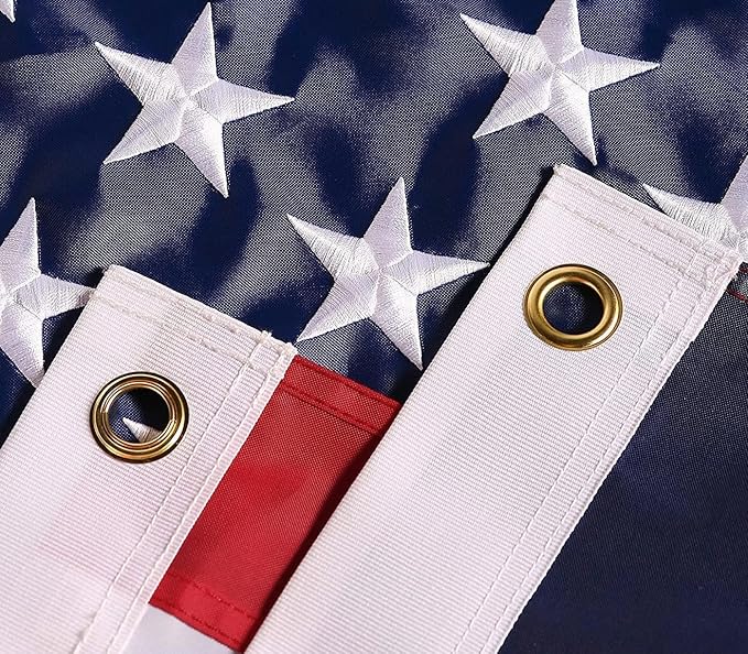 American Flag 3x5 ft: Long Lasting US Flag, Heavy Duty Nylon, Embroidered Stars, Sewn Stripes, Brass Grommets, UV Protection Perfect for Outdoors! USA Flag