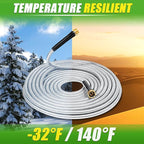 TOOLCY 25 FT Metal Water Hose Stainless Steel Garden Hose with Brass Nozzle - Heavy Duty, No Kink, All Weather, Super Flexible Garden Hoses for Outdoor, Lawn