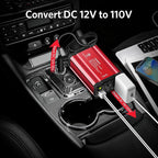300w Power Inverter DC 12V to AC 110V - vansoet Car Plug Adapter Outlet with 3.4A Dual USB Fast Charging Port - Car Charger Cigarette Lighter Adapter for Phone, Laptop on Road Trip, Aluminum Housing