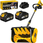 Cordless Snow Shovel, 40V | 13-Inch | 4.0-Ah High Power Brushless Snow Blower, Battery-Powered Snow Blower for Patio, Deck, Driveway (2 * 40V Battery & Quick Charger Included)