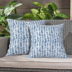 LVTXIII Outdoor Throw Pillows, Decorative Throw Pillows with Inserts, 16"x16" Square Pillows for Bed, Couch, Sofa and Patio Furniture, Set of 2, A Pebble Blue