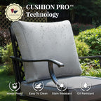 Patio Chairs Set of 2, High Back Outdoor Patio Metal Leg Chairs with 5.75" Thick Cushions for Bistro Balcony Porch Deck and Yard, Grey