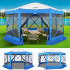 COBIZI 15x15ft Extra Large Pop-Up Gazebo Canopy Tent with Mosquito Netting, Spacious Easy Set-Up Screened Shelter, Durable Outdoor Pavilion with Ground Stakes, Perfect for Patio, Backyard, and Lawn
