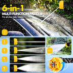 Cordless Pressure Washer, 600PSI Portable Power Washer with 6-in-1 Nozzle & Foam Cannon, 21V Battery Powered Cordless High Pressure Washer Gun, Handheld Pressure Washers for Car, Patio, Home