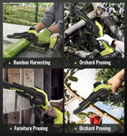 Mini Chainsaw Crodless, 6-Inch Small Chainsaw Electric Chain Saws with 2 Batteries Powered, Super Handheld Protable Saws For Tree Cutting, Tree Branches, Courtyard and Garden Tool